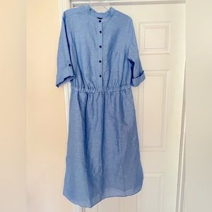 Ann Taylor Dress - New w/ tag  Linen Cotton Pocket Shirtdress 12 Tall